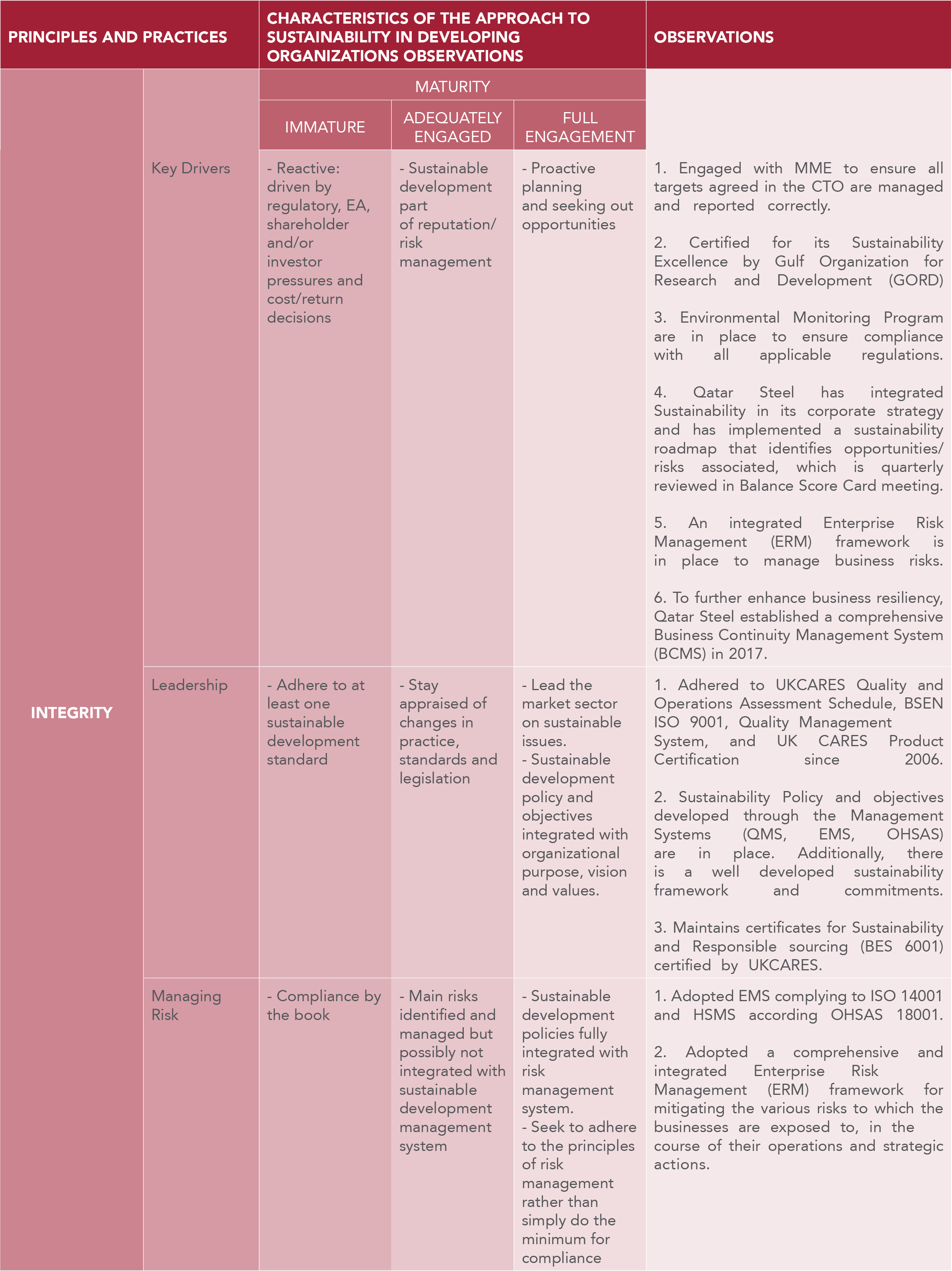 Maturity Assessment